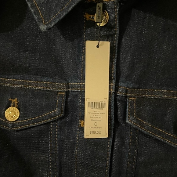 NWT Chico's Soft Peplum Denim Jacket - Picture 7 of 7